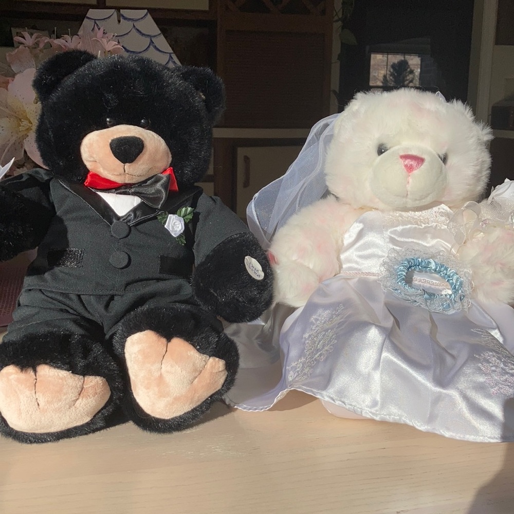 Build-a-Bear Bride and groom teddy bears. Perfect condition.